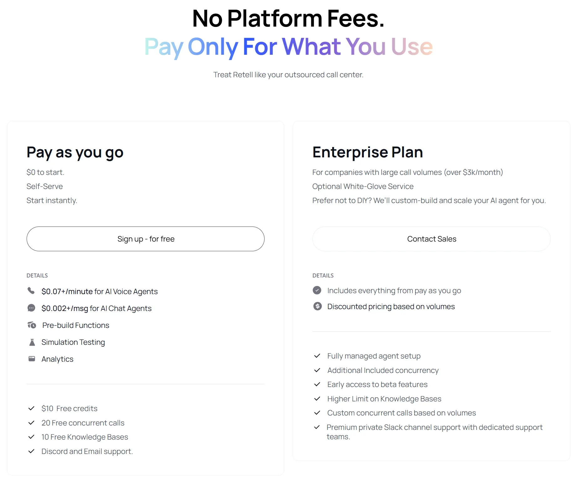 Retell AI Pricing